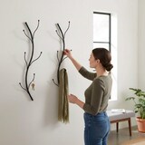 thumbnail of DanDiBo Wandgarderobe Schwarz Metall 2er Set Flora Garderobe Wand 93861 Garderobenhaken Flurgarderobe Kleiderhaken Hakenleiste
