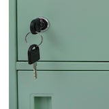 thumbnail of Cacifo HWC-P63, cofre de segurança Armário de cacifo 3 portas, 90x38x45cm aço ~ verde menta