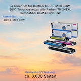 thumbnail of 4 Toner Set für Brother DCP-L 3520 CDW D&C-Tonerkassetten alle Farben TN-248XL kompatibel DCP-L3520CDW