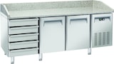 thumbnail of CoolHead QZ26 Edelstahl-Pizzatheke, 2 Türen + 5 Schubladen, Granitplatte, automatische Abtauung, Temperatur +2°C/+8°C, Maße 202,5x80x104 cm