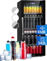thumbnail of Beersafe 7XL Kühlschrank 242 Liter 5 Böden Panoramaglastür Edelstahl Schwarz
