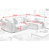 thumbnail of KAWOLA Sofa SAMU Ecksofa Feincord weiß Recamiere rechts