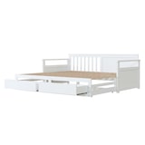 thumbnail of Multifunktionales Tagesbett 90x190 aus Kiefernholz mit Schubladen, Ausziehbett ZweiinEins Gästebett Funktionsbett platzsparend Sofa Bettgestell Weiß