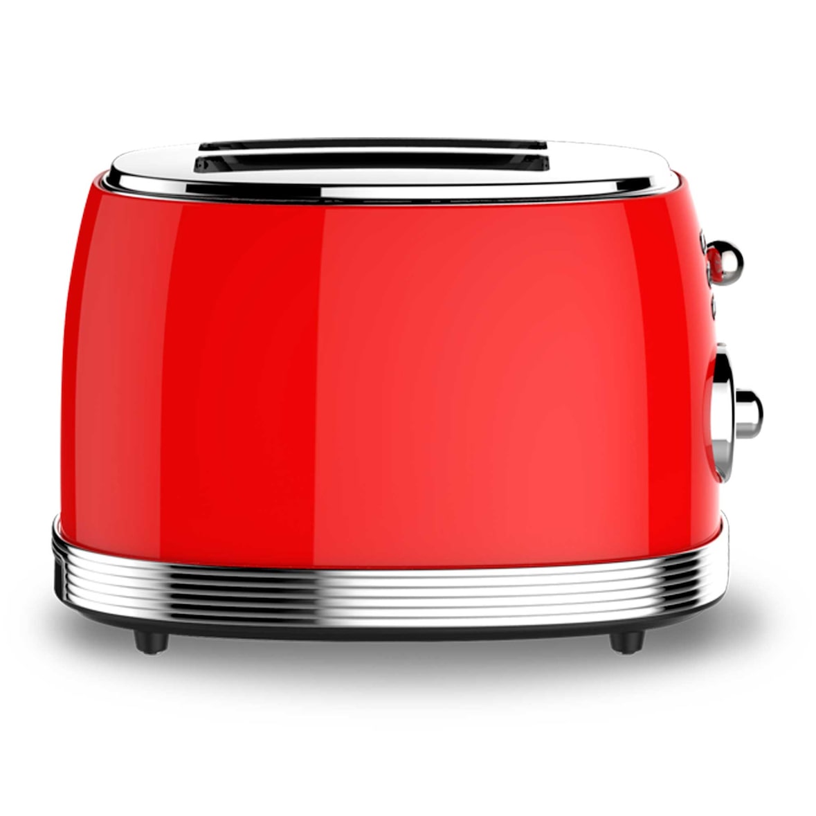Sogo Retro Broodrooster Rood 850W, 2 Sneden, Opwarm‑ en Ontdooifunctie, Vintage Look met Instelbare Bruining
