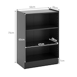 thumbnail of COSTWAY Librería Estantes de pie de 3 niveles Estante con estantes ajustables para salón dormitorio estudio 30 x 50 x 75 cm Negro