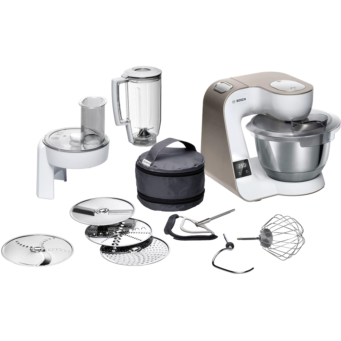 Bosch MUM5XW20 Serie 4, Macchina da cucina, MUM 5, 1000 W, Ciotola 3,9l, Bilancia integrata, 7 velocità, Facile da pulire, Bianco