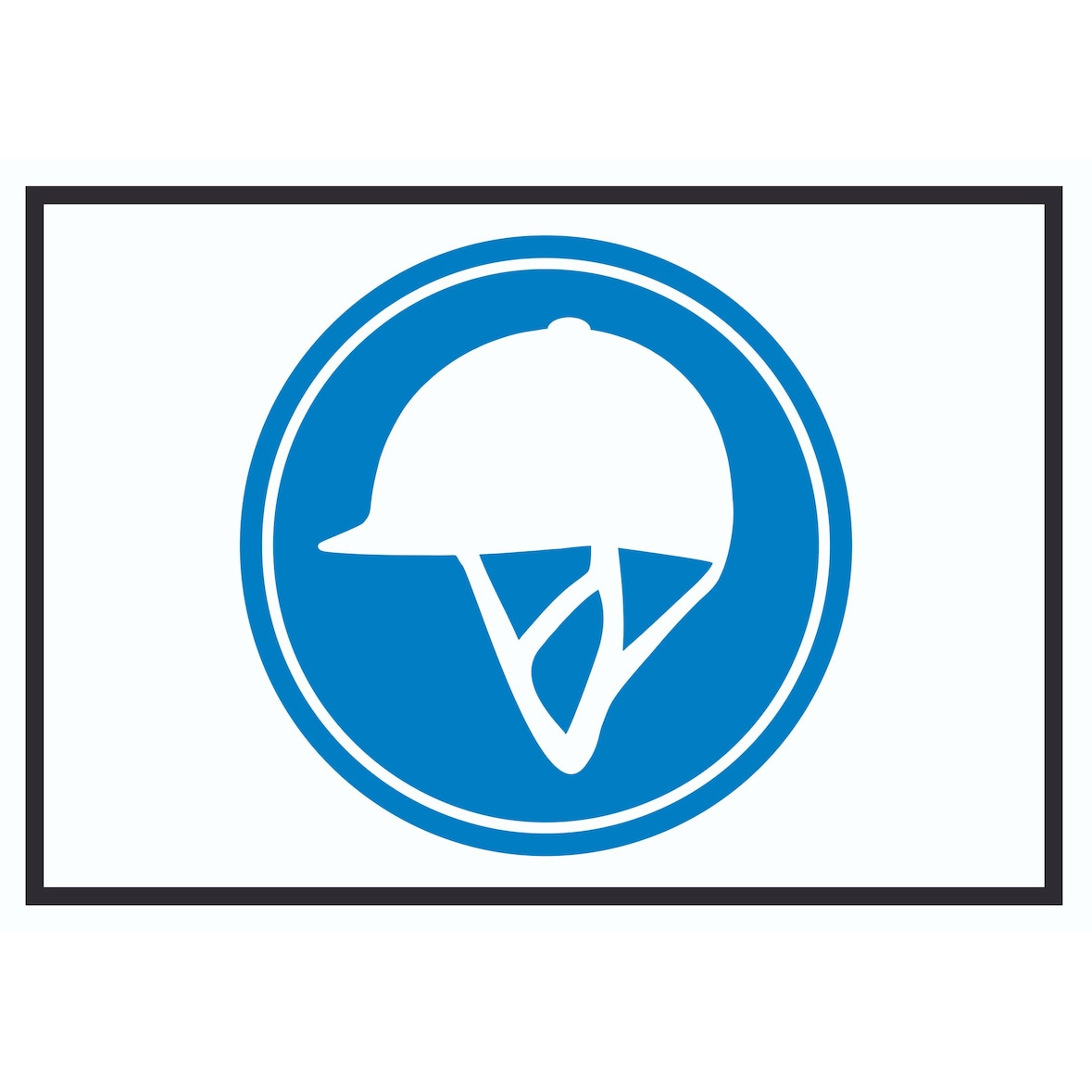 Reiten nur mit Helm Symbol Schild A4 Rückseite selbstklebend