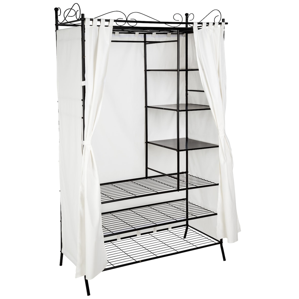 Metall-Garderobenschrank mit Vorhang 112x207x57cm