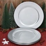 thumbnail of 6x Platzteller Silber Glitzer Ø33cm Dekoteller leicht Kunststoff Weihnachten
