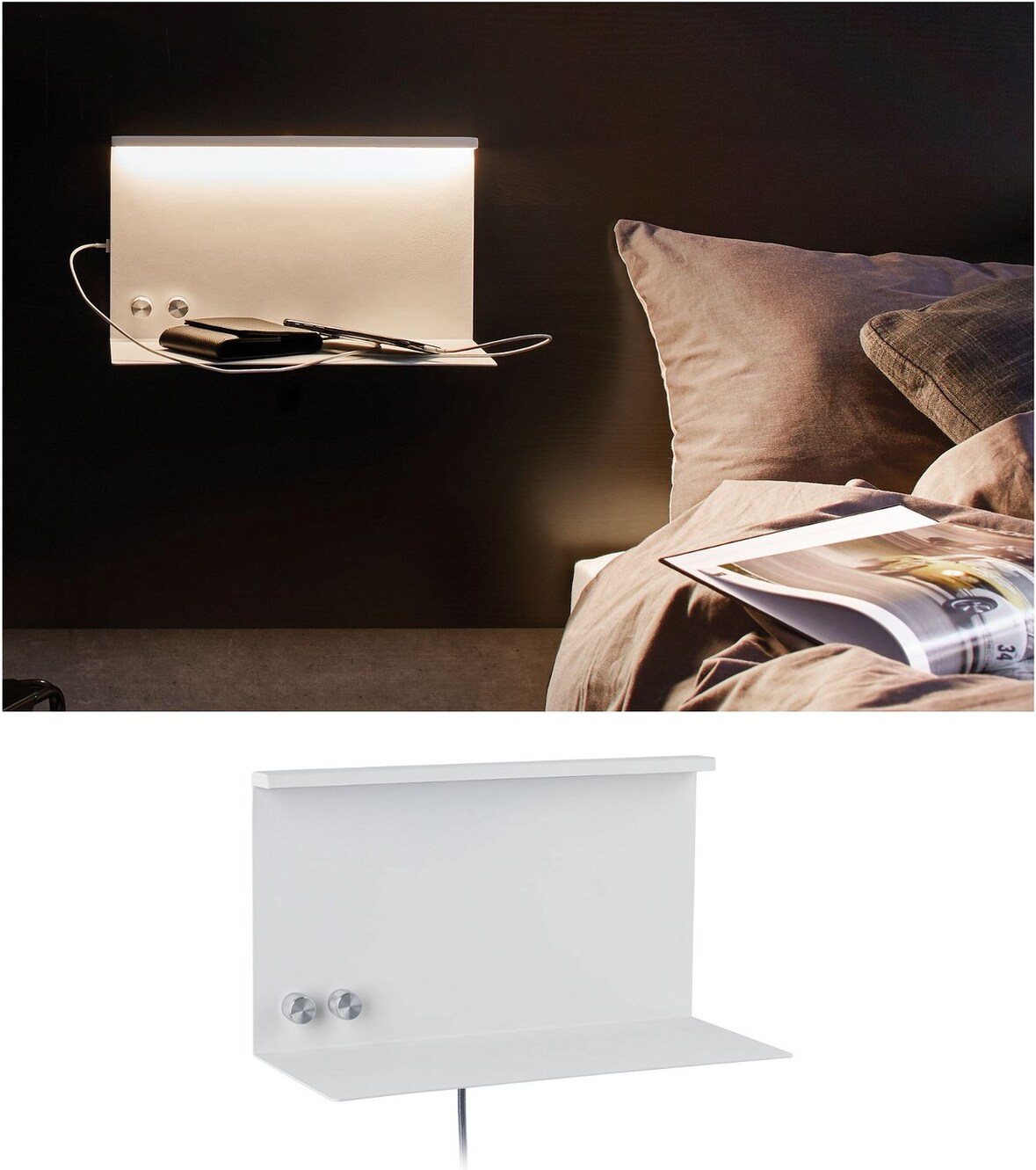 Paulmann LED Wandleuchte Jarina    3000K 370lm / 160lm 230V 4,5W / 1,6W dimmbar Weiß 78919