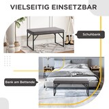 thumbnail of Sitzbank Samtoptik Dunkelgrau 100x35x47 cm gepolstert mit Metallgestell und Holzrahmen für Flur Wohnzimmer Schlafzimmer