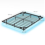 thumbnail of COSTWAY Estrutura de cama em metal com luzes LED e controlo remoto, cama de casal com travão de segurança para colchão (200 x 160 x 24 cm)