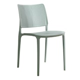 thumbnail of Lot de 4 chaises de terrasse vert sauge en plastique