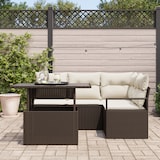thumbnail of vidaXL 5-teiliges Garten-Sofa-Set mit Kissen aus braunem Poly-Rattan