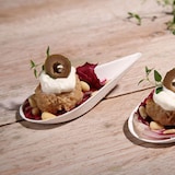 thumbnail of PAPSTAR 500 Fingerfood - Teller, Zuckerrohr "pure" 10,5 cm x 5,7 cm weiss "Drop"