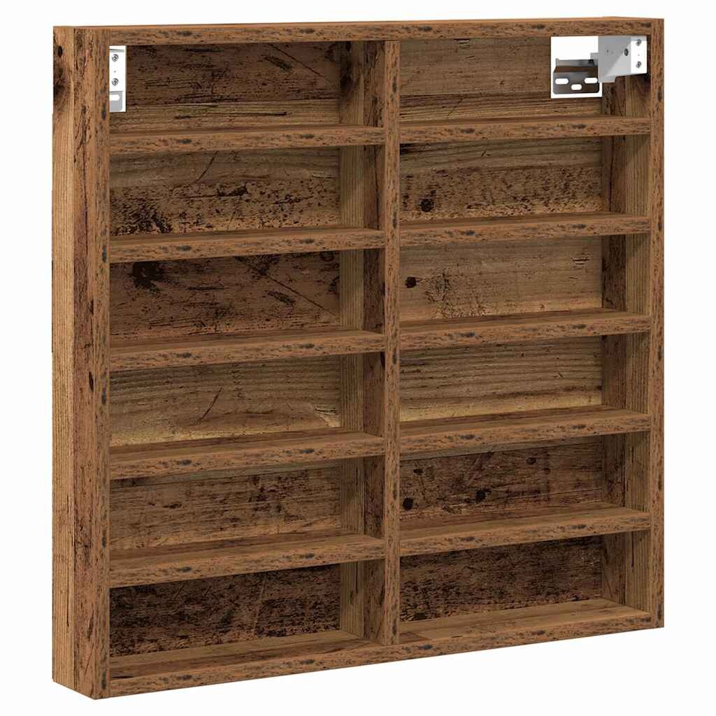 vidaXL Vitrinekast met plank Oudhout 60 x 8,5 x 58 cm Bewerkt hout