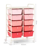 thumbnail of COSTWAY Carrito con 10 Cajones Apilables, Carrito de Almacenamiento con Estructura Metálica y Estante