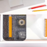 thumbnail of Relaxdays Schubladen Organizer Filz, Ordnungssystem Schreibtisch, HBT 5,5 x 29,5 x 19 cm, 4 Fächer, Filzkorb, dunkelgrau