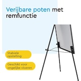 thumbnail of BRASQ Flipover - 70x100cm - Verstelbaar Whiteboard - Incl. 25 vellen papier, 4 Stiften, 8 Magneten, Wisser - met Haken - Aluminium Zwart