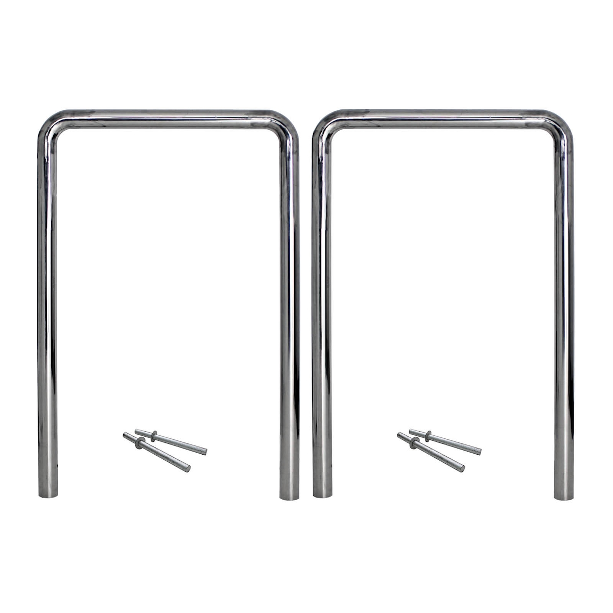 Baumarktplus 2 x Fahrradanlehnbügel 118 x 78 cm Edelstahl Ø 60 mm Typ U