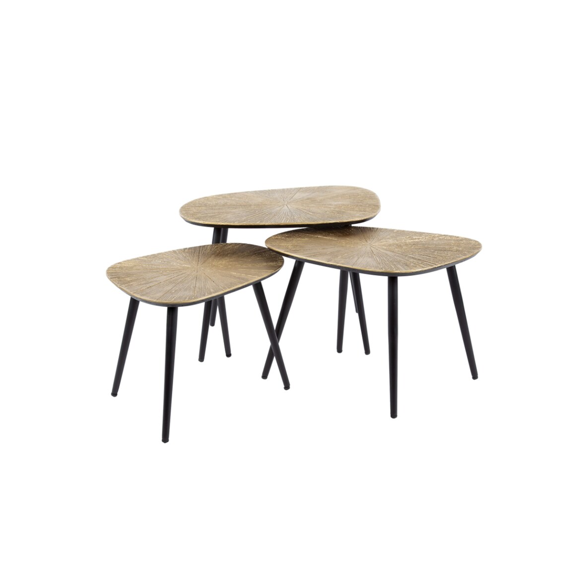 KAWOLA Couchtisch TIBALI Set 3-tlg. Metall bronze viereckig