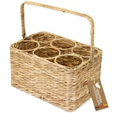 thumbnail of HMF Flaschenträger für 6 Flaschen, Flaschenkorb geflochten aus nachhaltiger Wasserhyazinthe, 32 x 22 x 18 cm