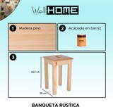 thumbnail of WellHome - Quadratische Bank aus Kiefernholz, lackiert 32,5x32,5x45 cm