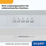 thumbnail of Exquisit Dunstabzugshaube FKH90-2.1 Inox | Kaminhaube | Energieeffizienzklasse C | Inox | 90cm breit | Wandmontag | Aktivkohlefilter
