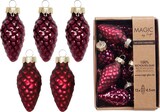 thumbnail of 12 Christbaumschmuck Zapfen 4,5cm Glas Christbaumkugeln matt & glänzend kleine Weihnachtskugeln Weihnachten Weihnachtsbaumschmuck Deko Dunkel Weinrot