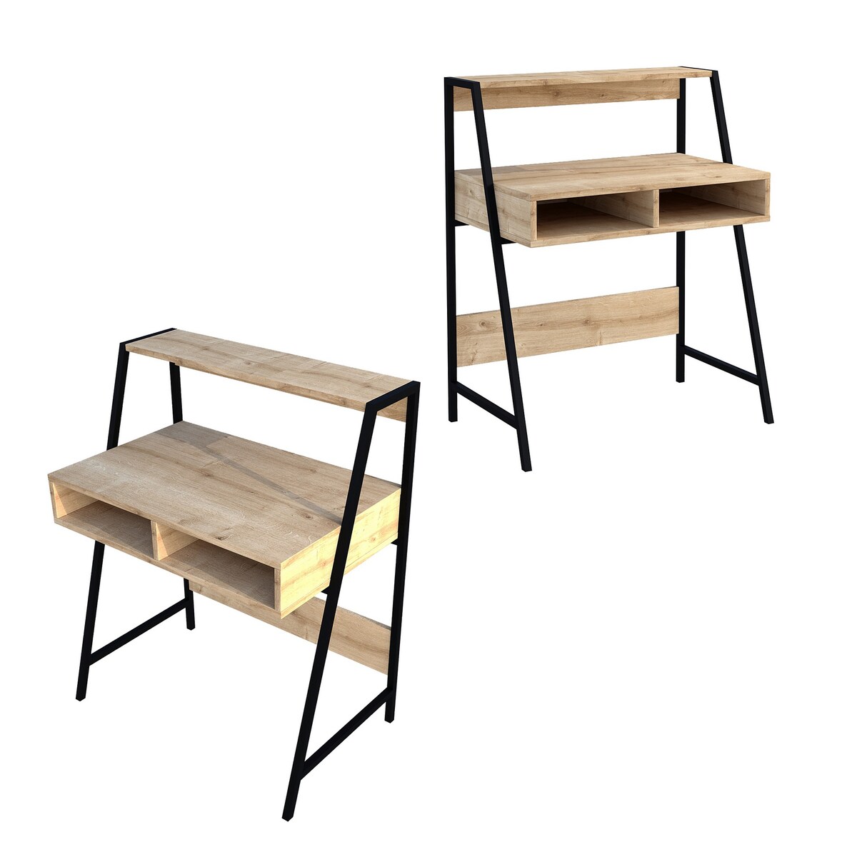 WellHome Nilo - Schreibtisch aus Spanplatte mit Melaminbeschichtung 80x100x50 cm in Eiche
