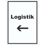 thumbnail of Logistik Aufkleber mit Text und Richtungspfeil links Transport Versand hochkant A3 (297x420mm)