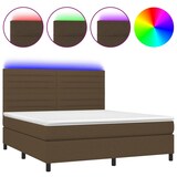 thumbnail of vidaXL Boxspringbett mit Matratze & LED Dunkelbraun 180x200 cm Stoff
