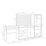 thumbnail of Zapatero, 237x35x145 cm, Dormitorio, habitación, Cómoda, Cajonera, Listones Decorativos, Tocador, Blanco _459_16