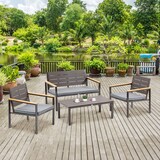 thumbnail of Outsunny Salotto da Giardino Set 4Pz con Divano Poltrone e Tavolino