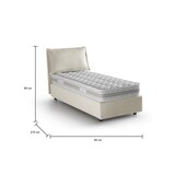 thumbnail of Dmora Dmarcon-Einzelbett, Bettkasten mit Stoffbezug, 100 % Made in Italy, Öffnung vorne, inklusive Matratze 80 x 200 cm, Beige