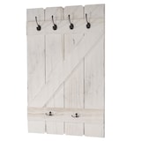 thumbnail of Wandgarderobe HWC-D13, Garderobe Garderobenpaneel, 6 Haken 91x60cm ~ weiß shabby