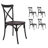 thumbnail of Lot de 4 chaises noires style BISTROT en résine polypropylène