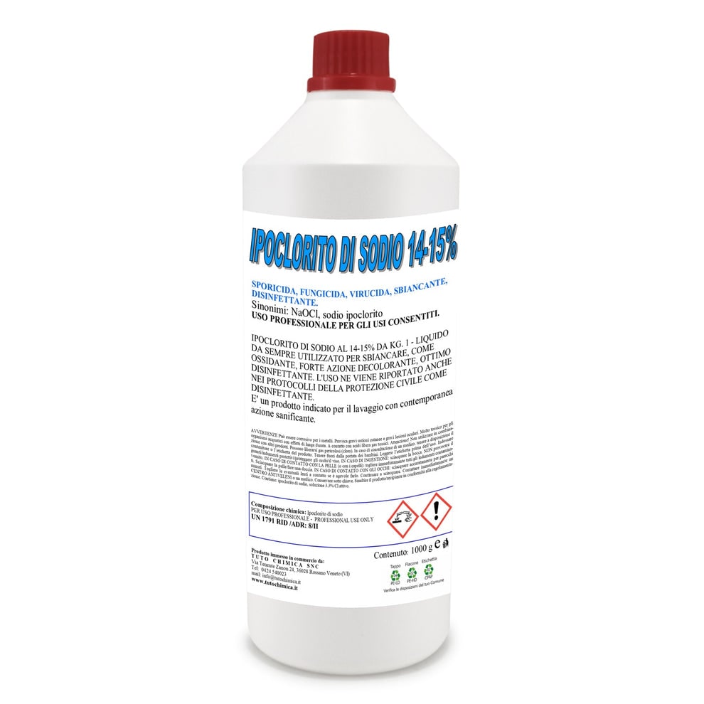 Ipoclorito Di Sodio 14/15% - 1 KG - Prodotto Professionale