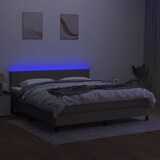 thumbnail of vidaXL Boxspringbett mit Matratze & LED Taupe 160x200 cm Stoff