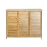 thumbnail of Dressoir HWC-B18, ladekast highboard, 3 deuren bamboe 81x97x34cm