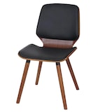 thumbnail of Set van 6 eetkamerstoelen HWC-B16, hout gebogen hout retro design walnoot look ~ kunstleer zwart