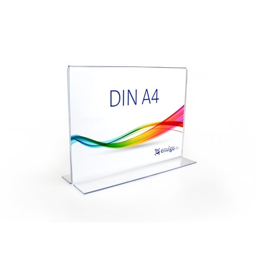 Tischaufsteller »T-Ständer« DIN A4 quer, glasklarer PS-Kunststoff
