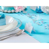 thumbnail of Satin Stoff glatt, Tischläufer, türkis, 0,36 x 9 m