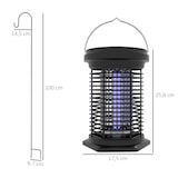 thumbnail of Lâmpada Mata Mosquitos Elétrica 2 em 1 5W com Luzes LED UV Recarregável Solar e USB Efeito 30 m² para Jardim Terraço Preto