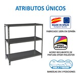thumbnail of SimonRack Metallregal, 900x1200x300 mm, 3 Ebenen, Metallboden, 200 kg Biegepunkt, Anthrazit - Simonclick