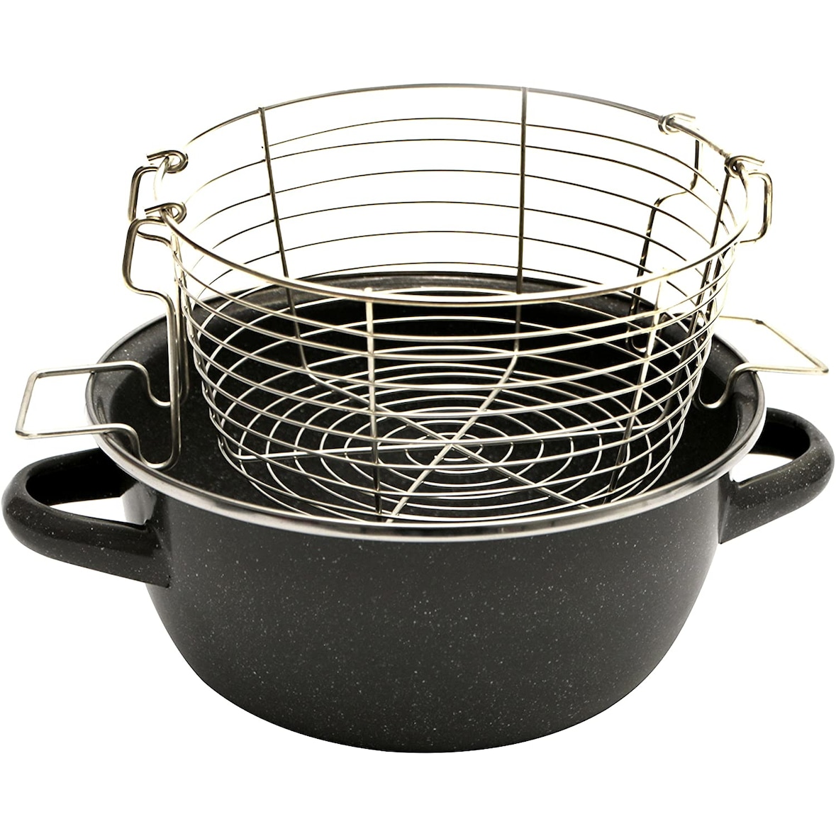 Magefesa Padella Friggitrice con Cestello Antiaderente senza PFOA Cucine Vetroceramica, Grigio, PARMA