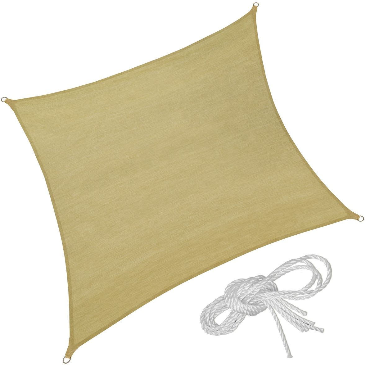 tectake vela ombreggiante quadrata in polietilene, beige - 300 x 300 cm - 402605