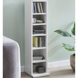 thumbnail of 6-Fächer Wandregal, Holz weiß, freistehend, schmales Format. 21x20x91 cm | Kadima Design