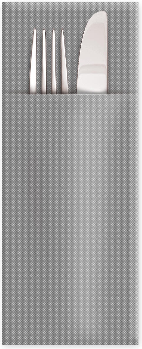 250x Servietten Bestecktaschen Premium 32 x 40 cm Airlaid grau