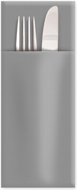 thumbnail of 250x Servietten Bestecktaschen Premium 32 x 40 cm Airlaid grau